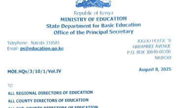Ministry circular on senior school CBE implementation.